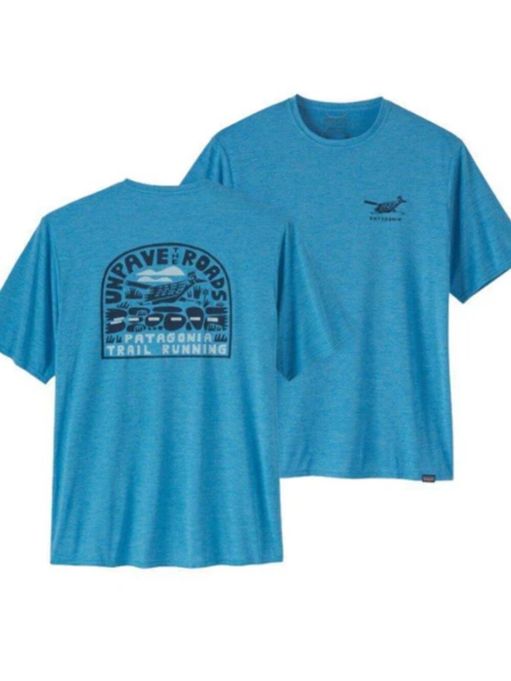 Patagonia Capilene Cool Daily Graphic Shirt Small Blue Tee Short Sleeves